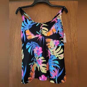 NWT SO Vibrant Tropical Tankini Top